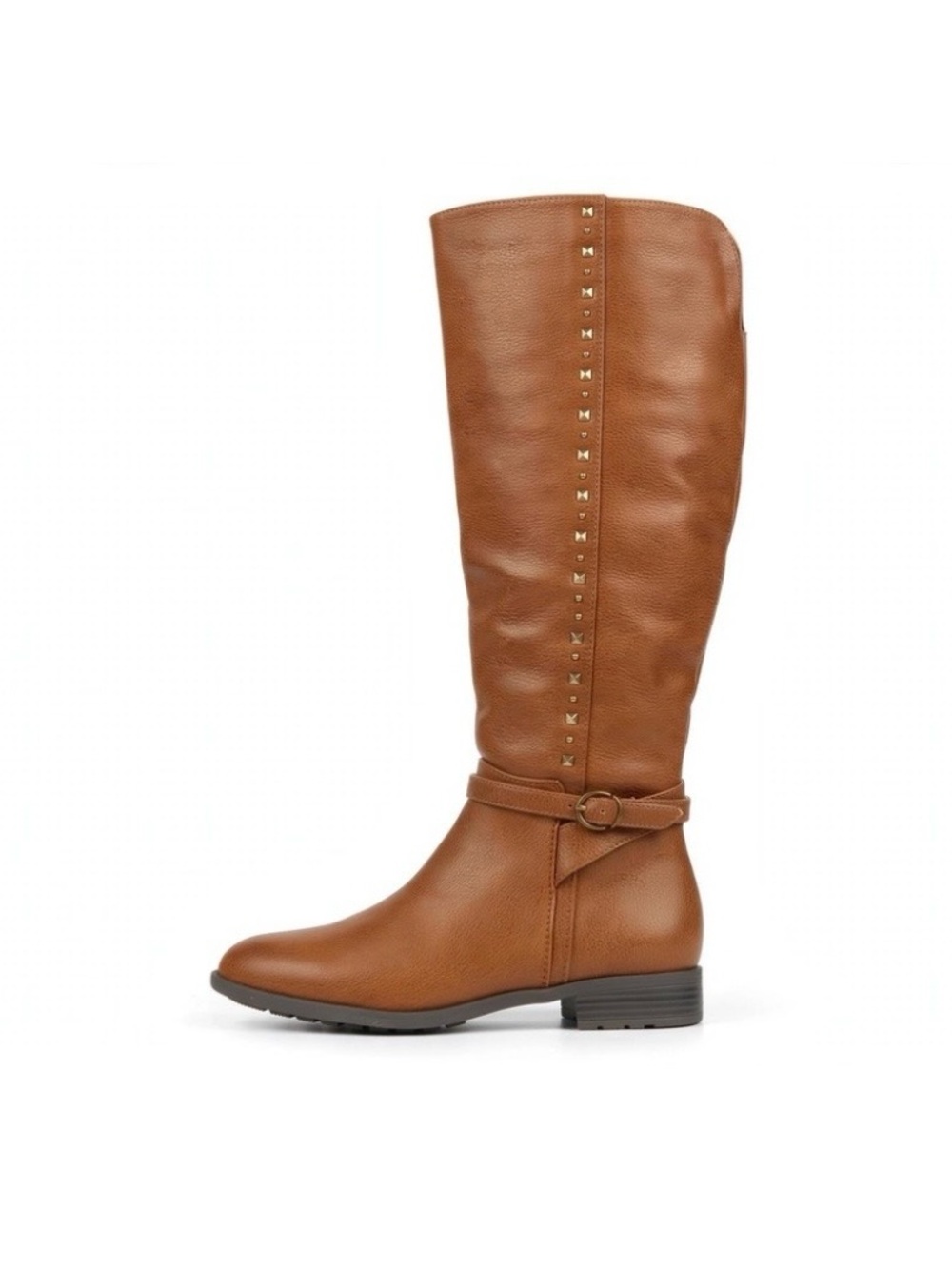 Rialto Wide Calf Cognac Women's Riding Boots with Stud Detail Size 7.5 NIB/NWT